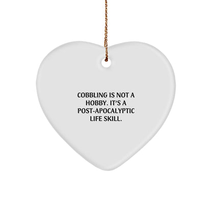 Cobbling Gifts from Friends for Christmas, Inspirational Heart Ornament for Men, Women, Family, Funny Quote