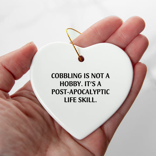 Cobbling Gifts from Friends for Christmas, Inspirational Heart Ornament for Men, Women, Family, Funny Quote