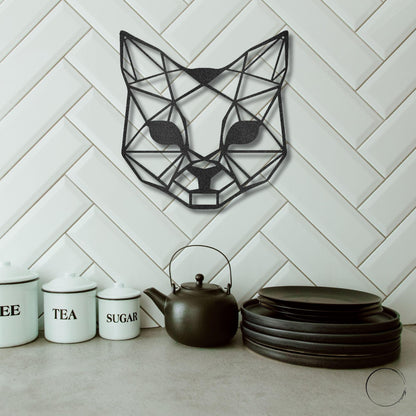 Cat Geometric Indoor Outdoor Steel Wall Sign - Mallard Moon Gift Shop