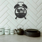 Food Time Kitchen Timer Custom Name Indoor Outdoor Steel Wall Sign