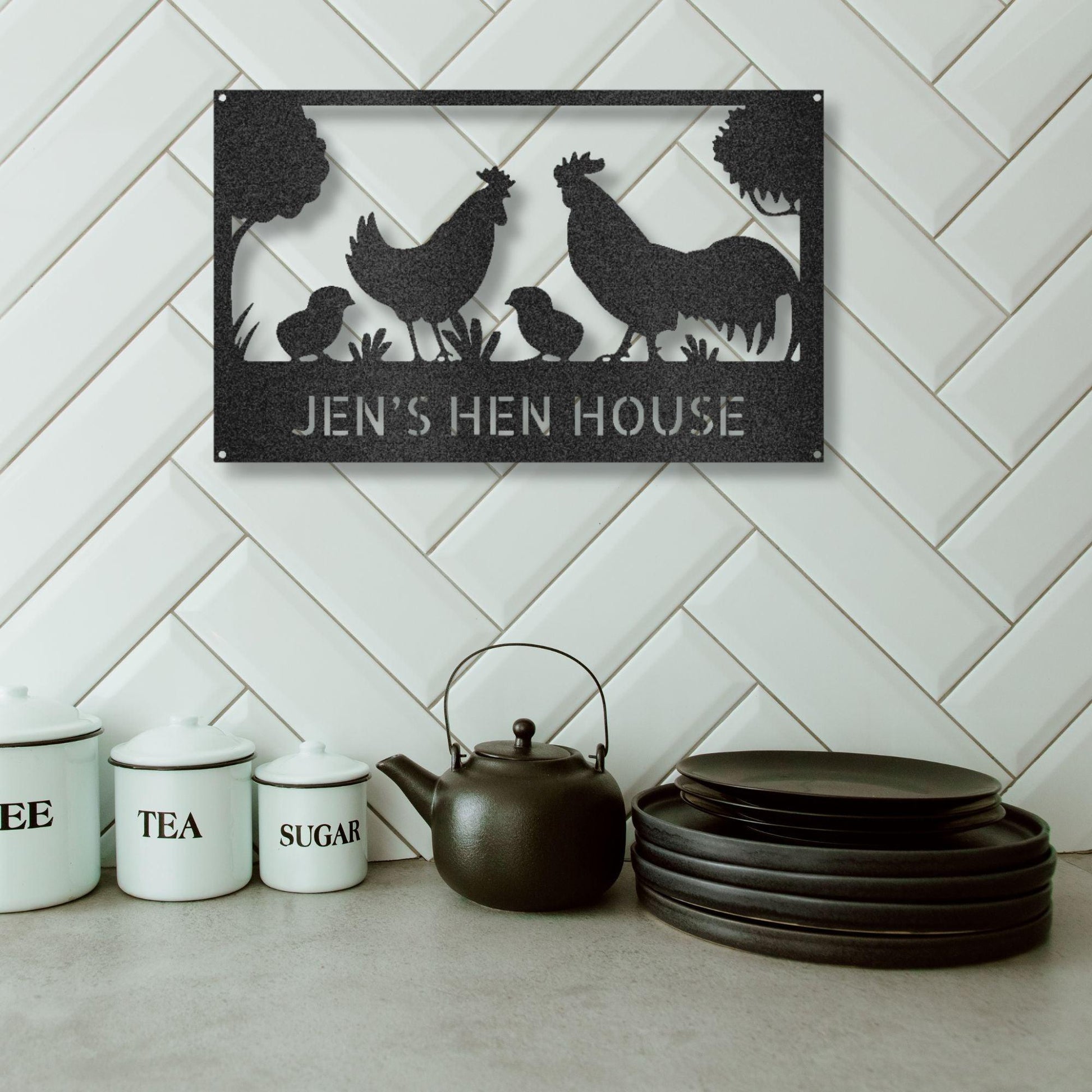 Personalized Hen House Metal Wall Art: Celebrate Your Coop with Style - Mallard Moon Gift Shop