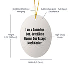 Comedian Dad Gifts, Funny Oval Ornament for Comedian Friends, Christmas Unique Gifts from Family