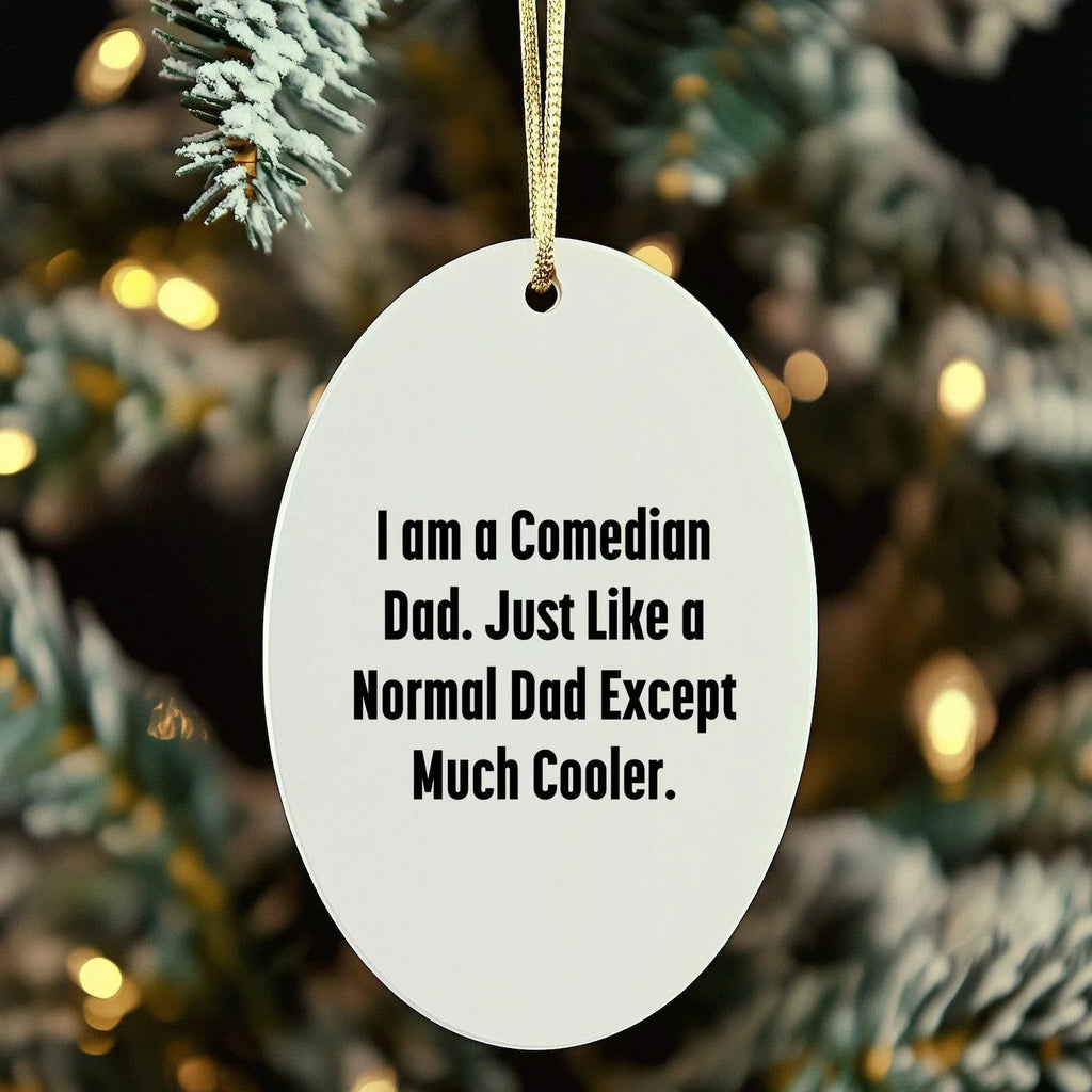 Comedian Dad Gifts, Funny Oval Ornament for Comedian Friends, Christmas Unique Gifts from Family