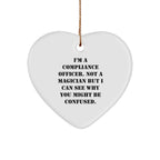 Compliance Officer Gifts from Men to Compliance Officers Heart Ornament, Funny Quote, Christmas Unique Gifts