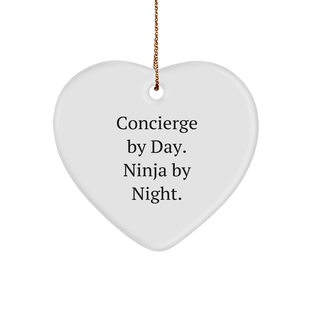 Concierge Heart Ornament - Concierge by Day, Ninja by Night, Christmas Gifts