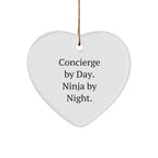 Concierge Heart Ornament - Concierge by Day, Ninja by Night, Christmas Gifts