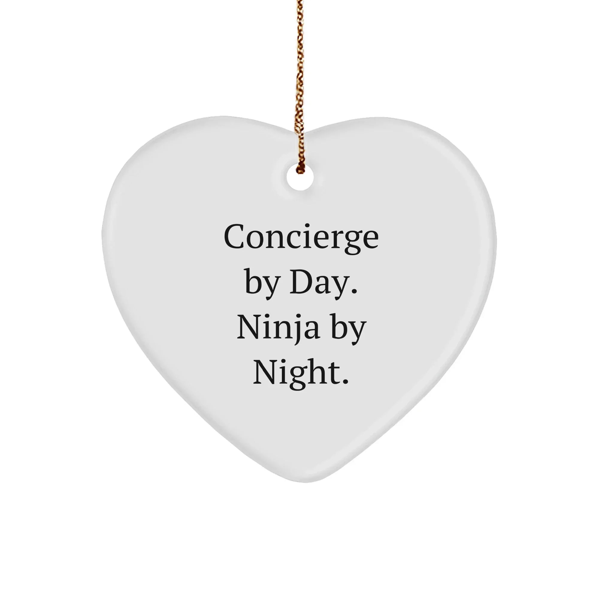 Concierge Heart Ornament - Concierge by Day, Ninja by Night, Christmas Gifts