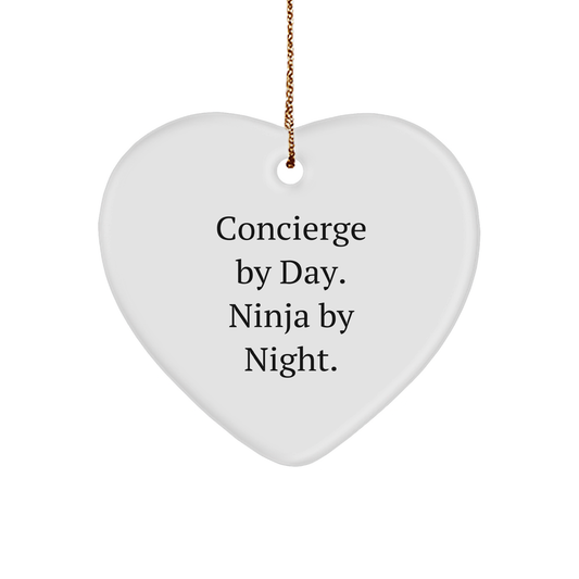 Concierge Heart Ornament - Concierge by Day, Ninja by Night, Christmas Gifts
