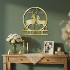 Personalized Mr & Mrs Deer Metal Sign – Custom Last Name Wedding Wall Art – Rustic Anniversary Gift for Couple