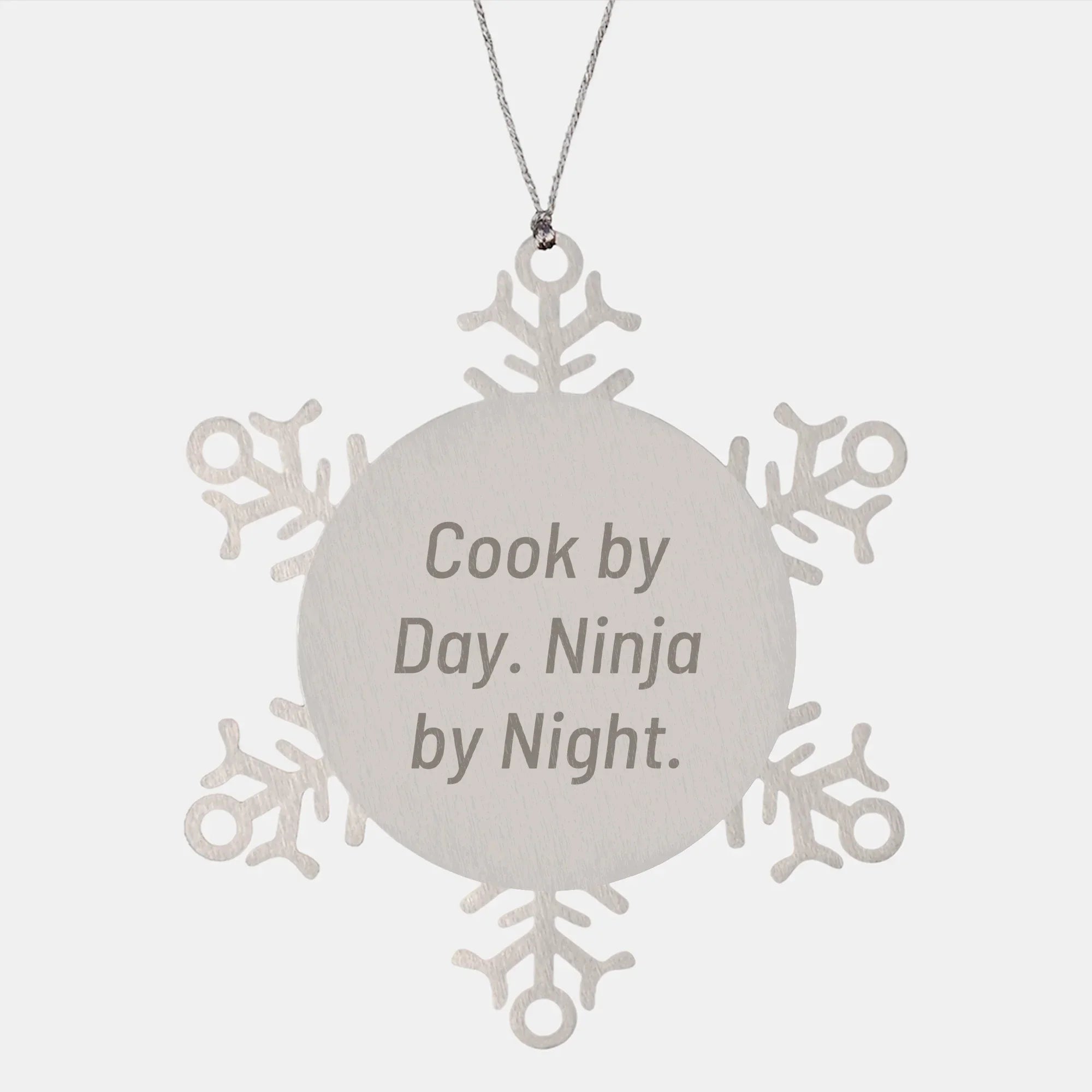 Cook By Day, Ninja By Night, Funny Snowflake Ornament Gifts for Cook, Friends, and Family - Christmas Unique Presents
