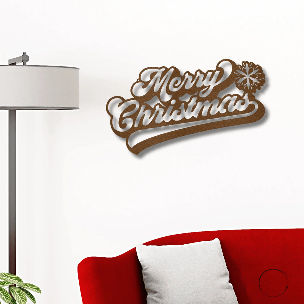 Classic "Merry Christmas" Metal Wall Sign - Bring Holiday Cheer to Any Room