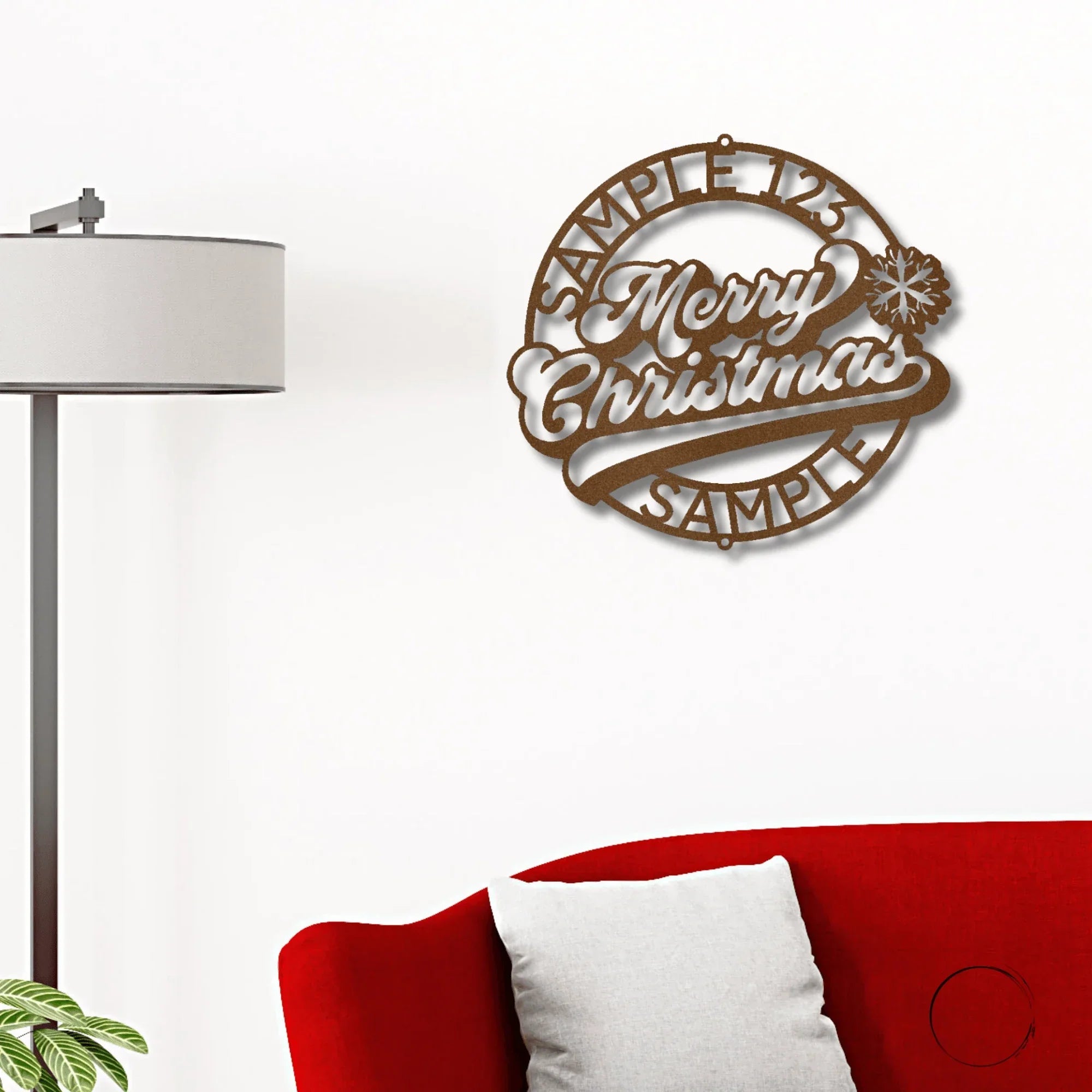 Personalized Merry Christmas Metal Wall Art – Custom Family Name Holiday Sign – Handmade Steel Décor (5 Sizes, 5 Colors)