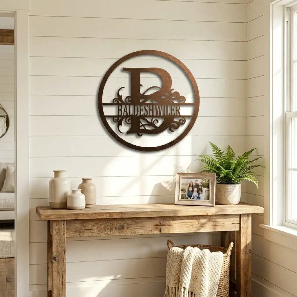 Monogrammed Elegance: Your Initial, Your Name, Your Style - Steel Wall Sign Art