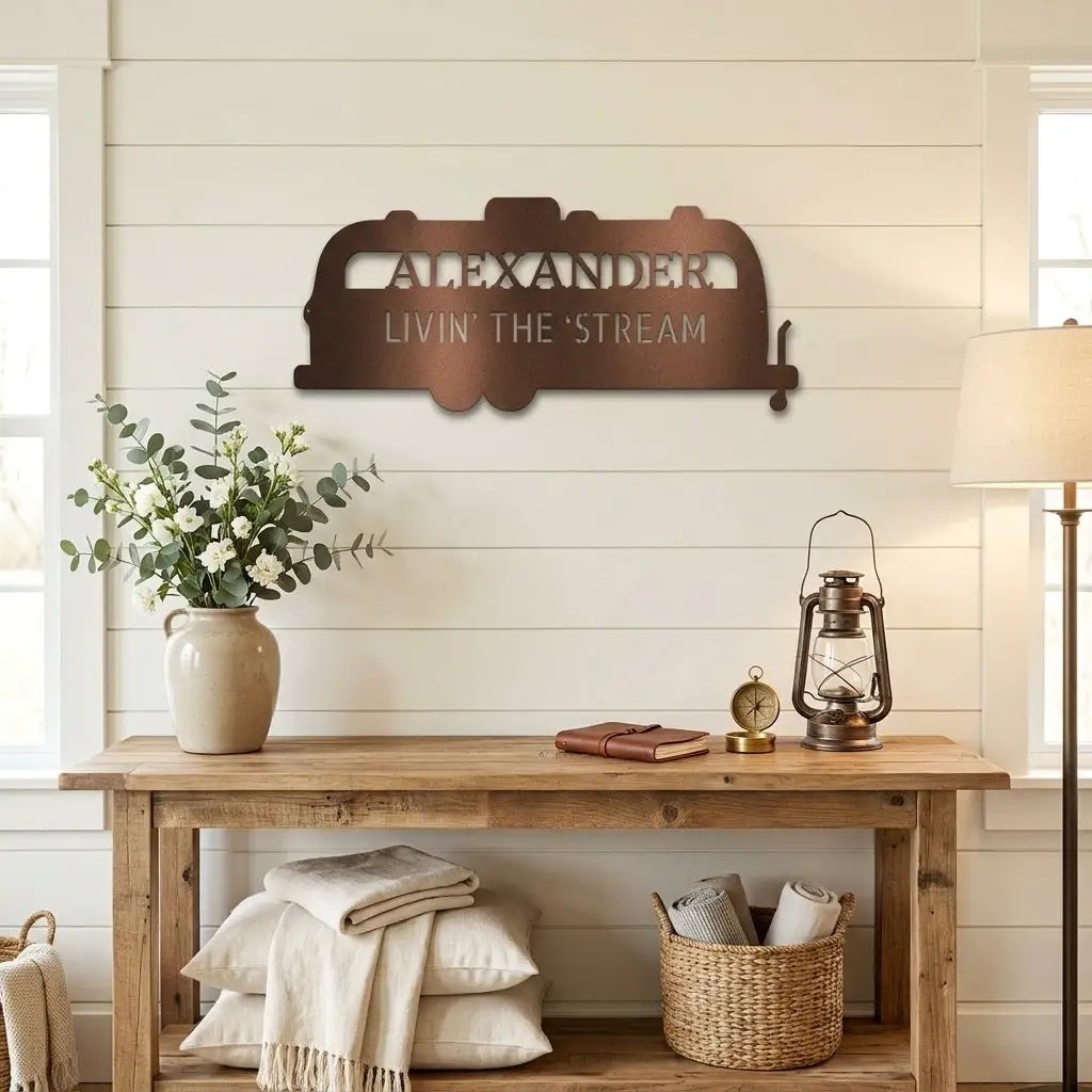 Personalized Airstream Camper Metal Sign – Custom RV Name Sign – Camper Decor – Outdoor RV Sign Gift