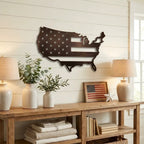 USA Flag Map Metal Wall Art – A Modern Symbol of American Pride