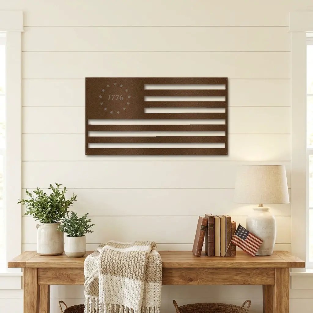 1776 American Flag Metal Art – A Bold Statement of Freedom