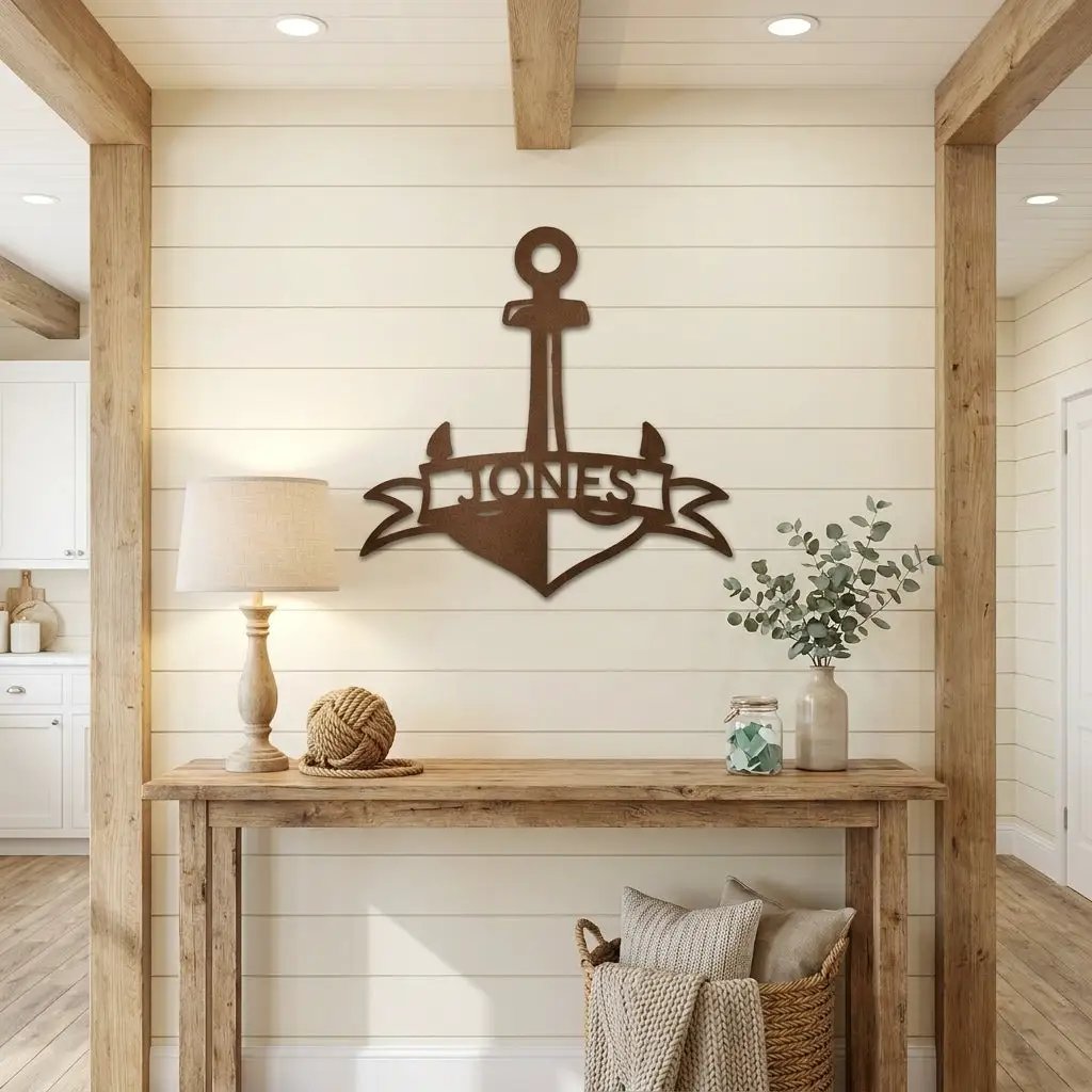 Personalized Anchor Name Metal Art – Simple, Bold, Yours