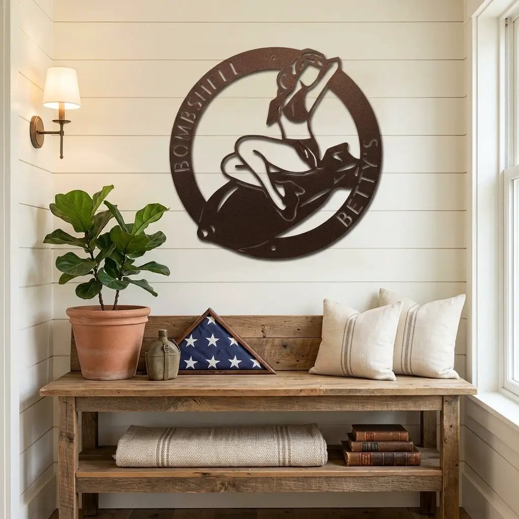 Personalized Vintage Pin-Up Metal Art – Bold, Fun & Made for Your Space