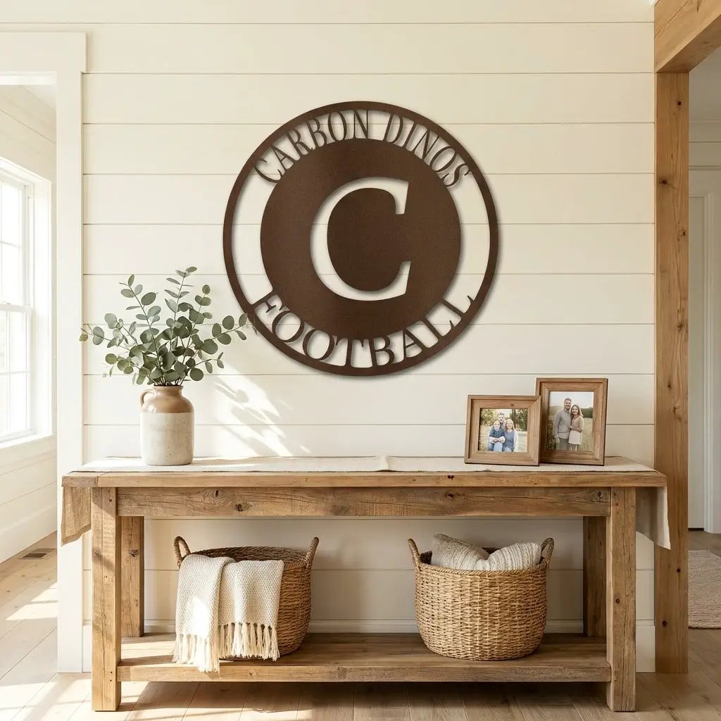 Initial Family Name Personalized Indoor Outdoor Steel Wall Sign Art