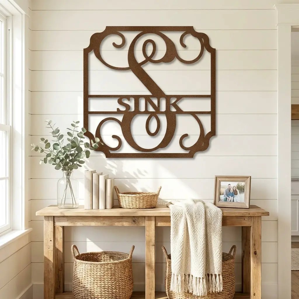 Personalized Monogram Metal Wall Sign: A Statement of Elegance & Identity
