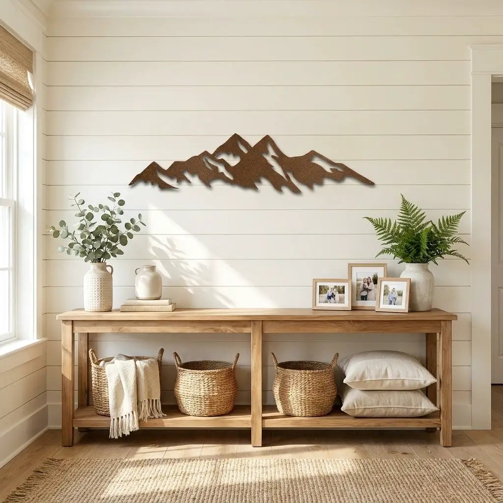 Mountain Ridge Indoor Outdoor Steel Wall Sign Art