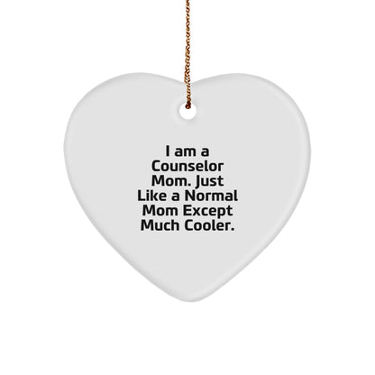 Counselor Mom Gifts from Men, Gifts for Counselor, Funny Heart Ornament, Christmas Unique Gifts