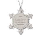 Cousin Long Distance Relationship Gifts, No matter the miles that separate us, Cute Love Snowflake Ornament For Cousin, Birthday Christmas Unique Gifts For Cousin