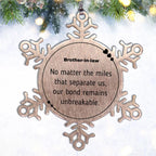 Cousin Long Distance Relationship Gifts, No matter the miles that separate us, Cute Love Snowflake Ornament For Cousin, Birthday Christmas Unique Gifts For Cousin