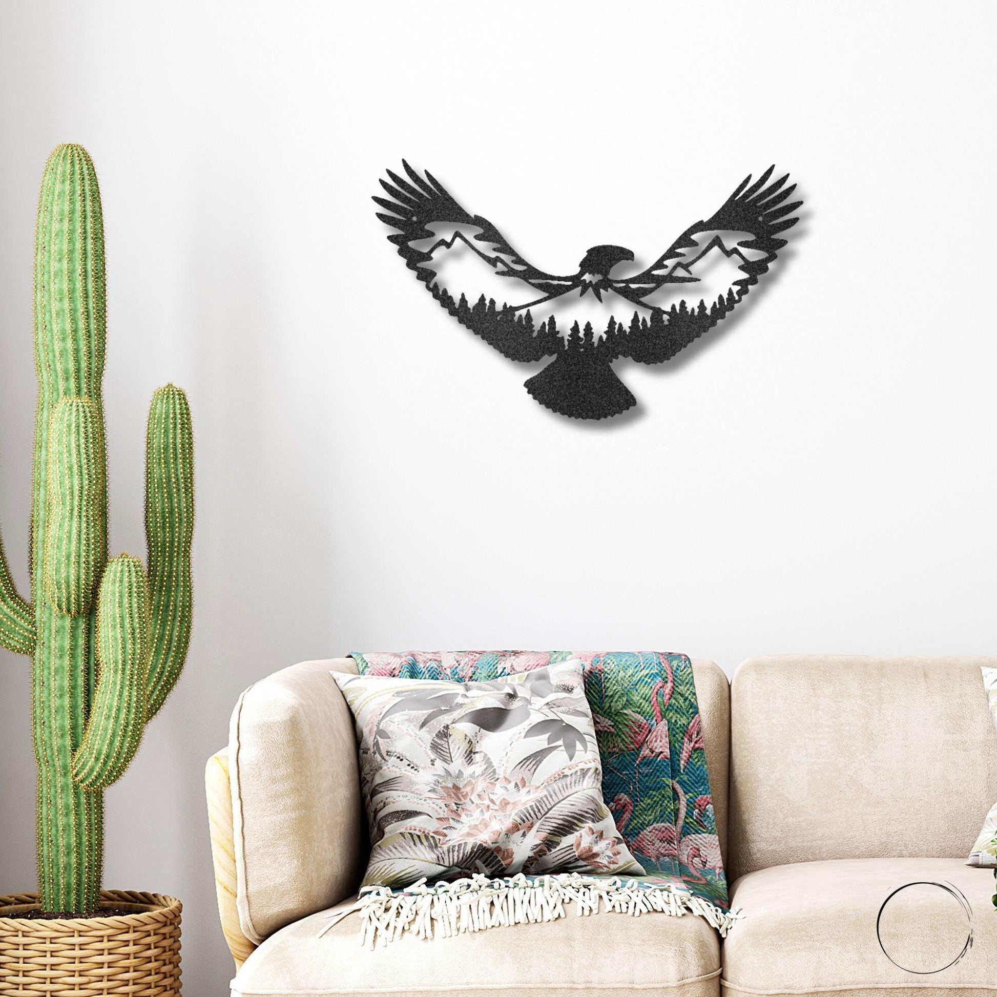 Eagle Scene Metal Art - Mallard Moon Gift Shop