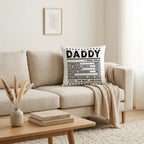 Dad Nutrition Facts Indoor/Outdoor Throw Pillow | Funny Father's Day Pillow | Dad Gift Cushion | Patio & Home Decor