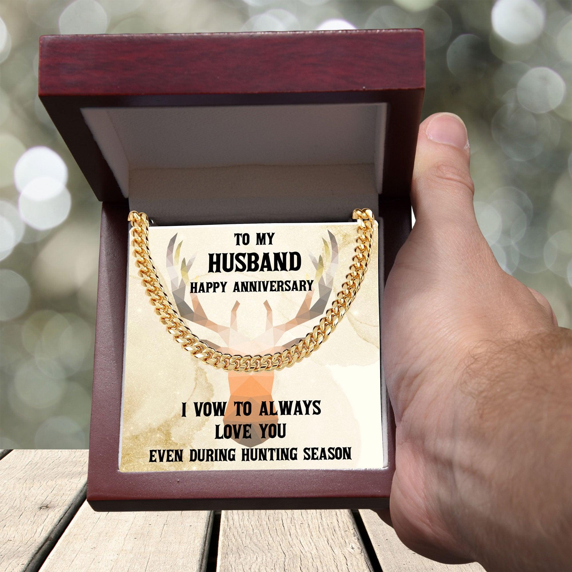 Hunting Season Love: Sarcastic Cuban Necklace Anniversary Gift for Hunter Husband - Mallard Moon Gift Shop