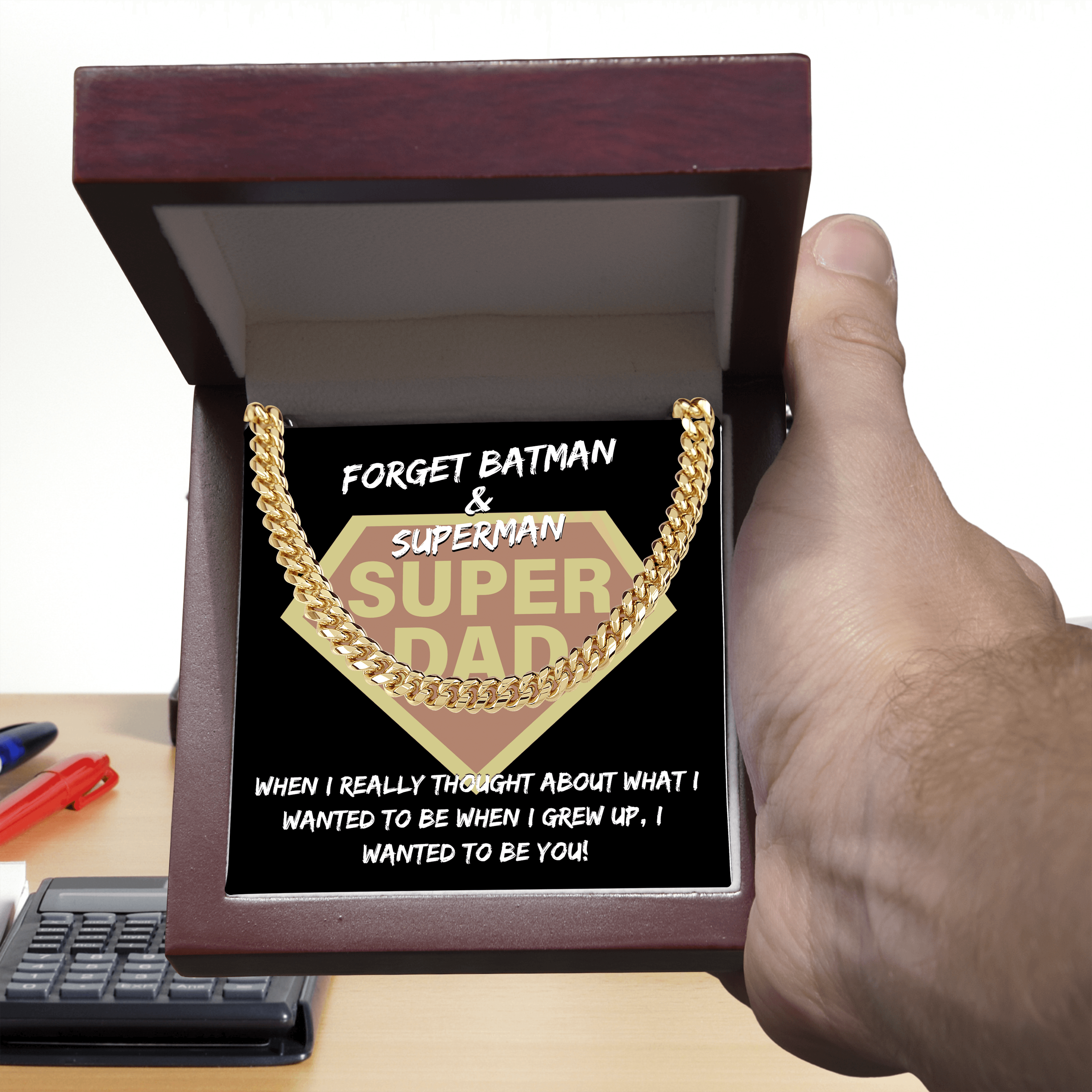 Dad - To Be You Cuban Chain Link Necklace with Gift Box - Mallard Moon Gift Shop