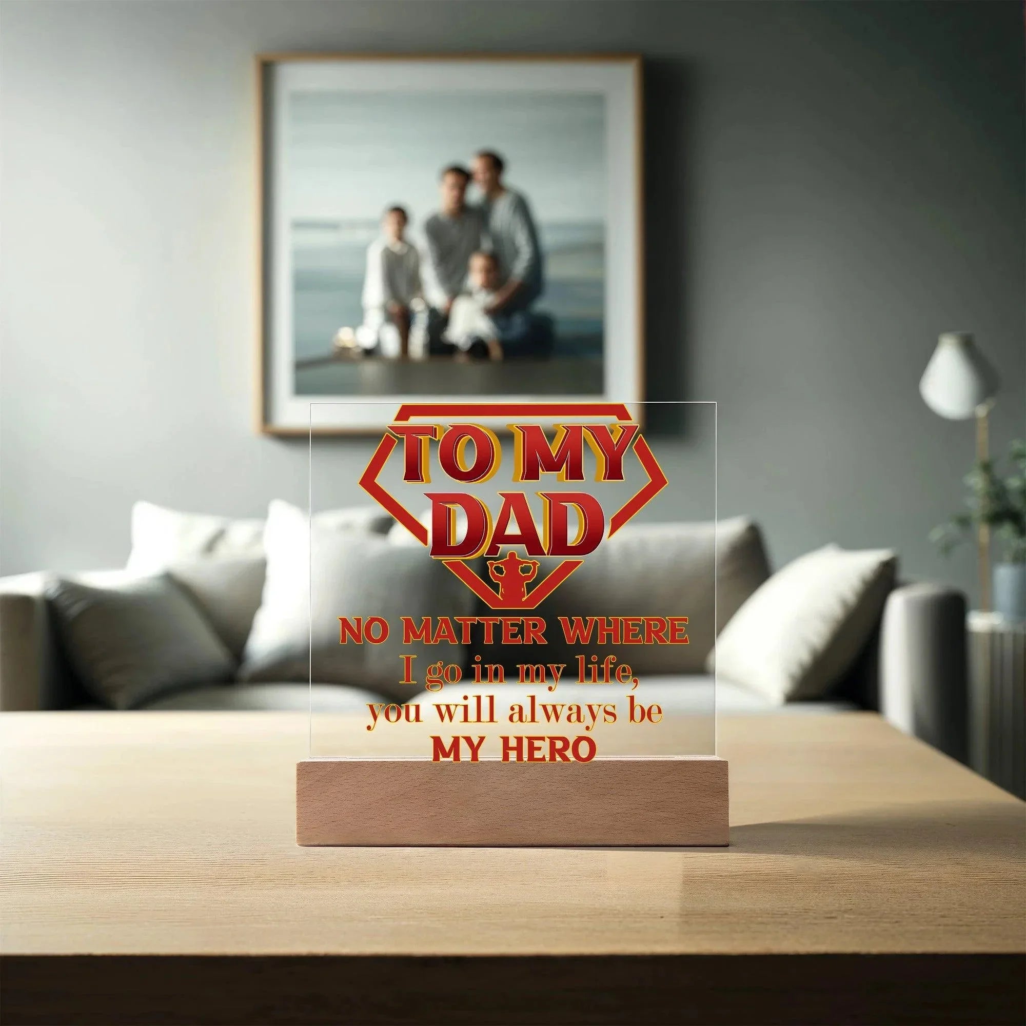 Dad Superhero Award Acrylic Plaque You Will Always Be My Hero