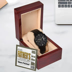 Beers Fetched Dad Coupon Father's Day Gift – Funny Metal Chronograph Watch for Dad from Favorite Child – “Happy Father’s Day” Coupon Message Card – Gag Gift with Sentimental Touch