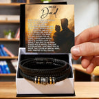 Dad Father's Day Gift - Men's “Love You Forever” Bracelet with “Chosen Love” Sentimental Message Card - Vegan Leather Bracelet - Heartfelt Gift for Dad from Son or Daughter