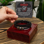To My Dad Father's Day Gift - Men's Vegan Leather Bracelet with Bold Viking-Inspired “Guiding Light” Message Card -- Meaningful Gift for Dad from Son or Daughter