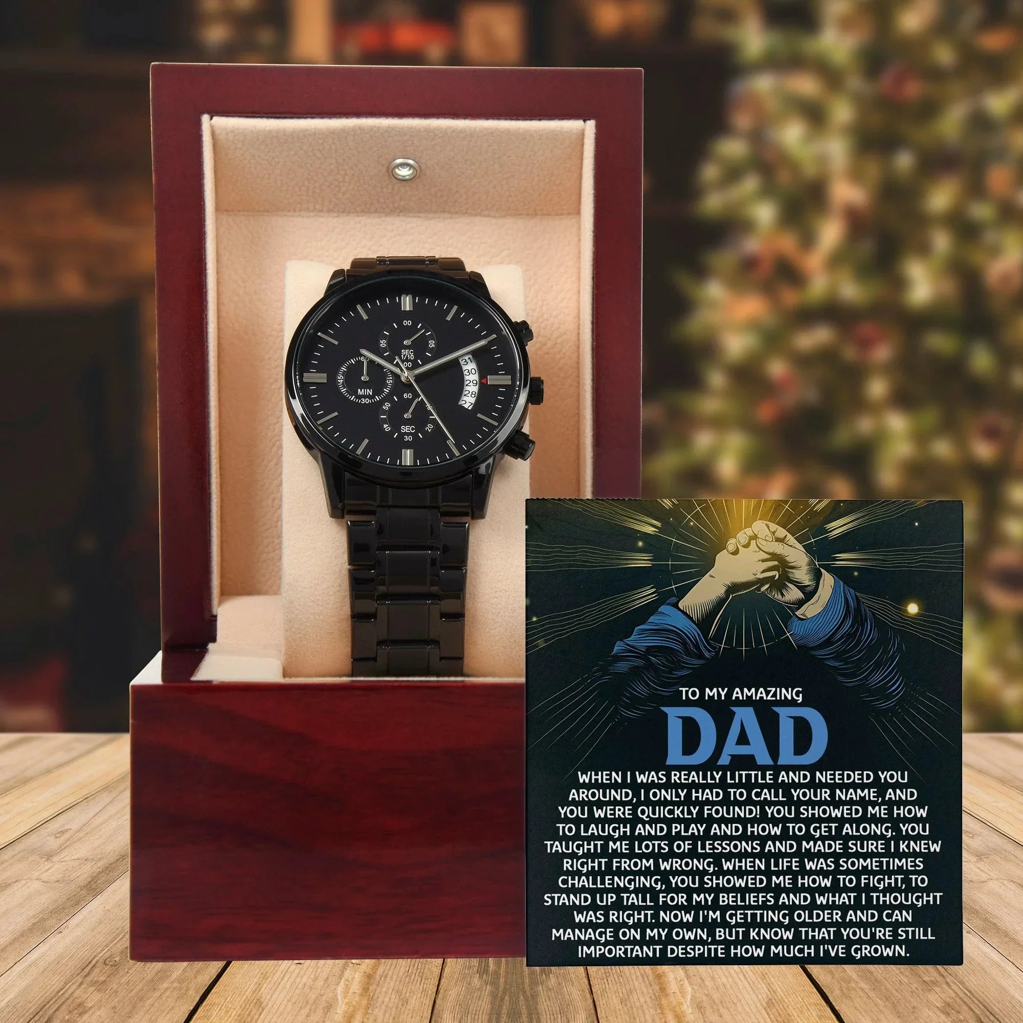 To My Amazing Dad Chronograph Watch Gift | Meaningful Father's Day Watch from Son or Daughter - Timepiece with Heartfelt Message | Unique Birthday or Christmas Gift for Dad
