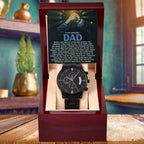 To My Amazing Dad Chronograph Watch Gift | Meaningful Father's Day Watch from Son or Daughter - Timepiece with Heartfelt Message | Unique Birthday or Christmas Gift for Dad