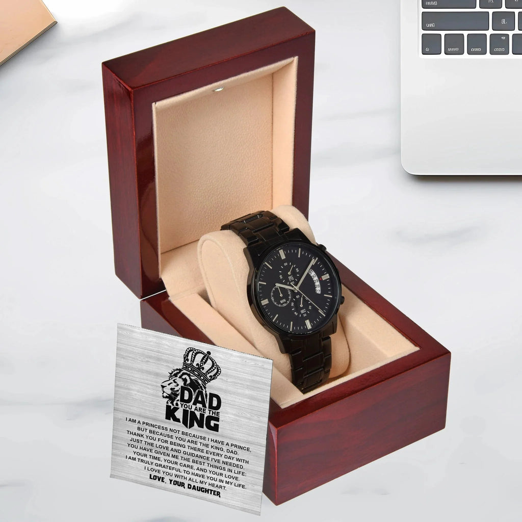 Dad - You are the King, Gift from Daughter - Black Chronograph Watch