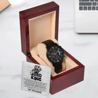Dad - You are the King, Gift from Daughter - Black Chronograph Watch