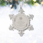 Dad Ornament Gifts, To My Dad Remember, you will never lose. You will either WIN or LEARN, Keepsake Snowflake Ornament For Dad, Birthday Christmas Gifts Ideas For Dad X-mas Gifts