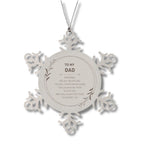 Dad Ornament Gifts, To My Dad Remember, you will never lose. You will either WIN or LEARN, Keepsake Snowflake Ornament For Dad, Birthday Christmas Gifts Ideas For Dad X-mas Gifts