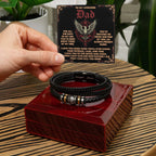 To My Awesome Dad Vegan Leather Bracelet Birthday, Father's Day Gift with Norse-Inspired “Always Present Guide" Message Card -