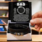 To My Amazing Dad Silent Understanding Viking Compass Leather Bracelet Gift | Thoughtful Father's Day or Birthday Present for Dad from Son or Daughter