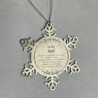 Dad Snowflake Ornament Gifts, To My Dad You are braver than you believe, stronger than you seem, Inspirational Gifts For Dad Ornament, Birthday, Christmas Gifts For Dad Men Women