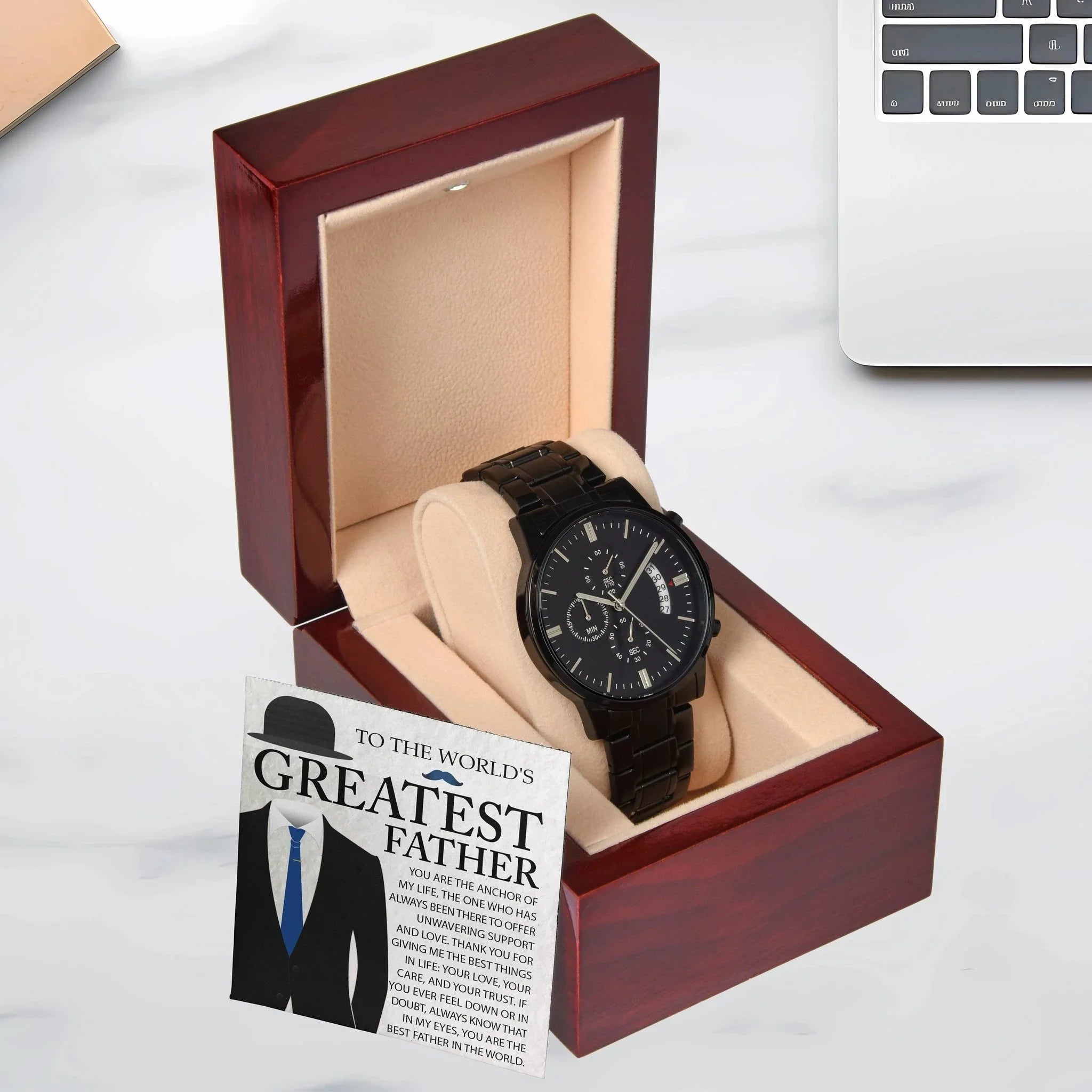 Dad Gift - You Are The Anchor in my Life - Black Chronograph Watch