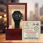 Air Mail Letter to Dad Chronograph Watch - From the Luckiest Child - Birthday, Father's Day Gift