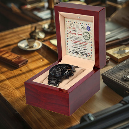 Air Mail Letter to Dad Chronograph Watch - From the Luckiest Child - Birthday, Father's Day Gift - Mallard Moon Gift Shop
