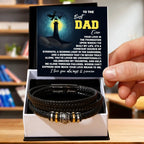 To the Best Dad Ever- Men's Braided Leather Bracelet - Your Love is the Foundation - Birthday, Father's Day Gift