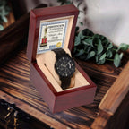 Dad Gift Certificate of World's Best Daddy Black Chronograph Watch